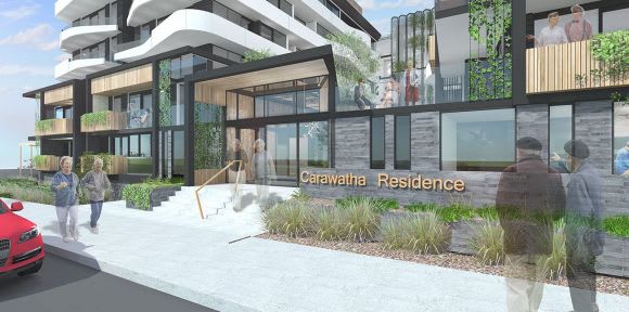 The apartment aspect of the development. Image: ClarkeHopkinsClarke Benetas goes bigger on Doncaster Hill