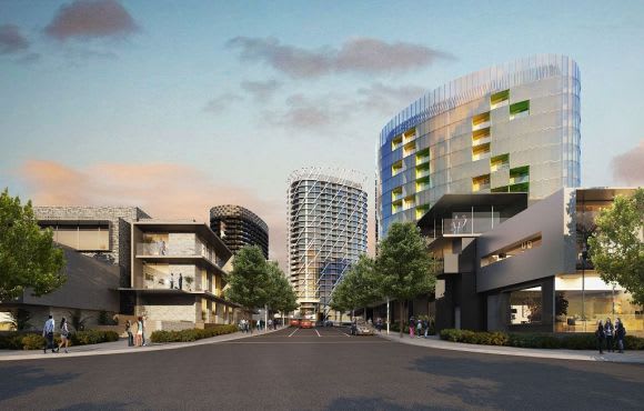 Flemington Green as rendered from Fischer Parade. Image courtesy Woods Bagot Horses for courses: Greenland Group's Flemington Life in detail