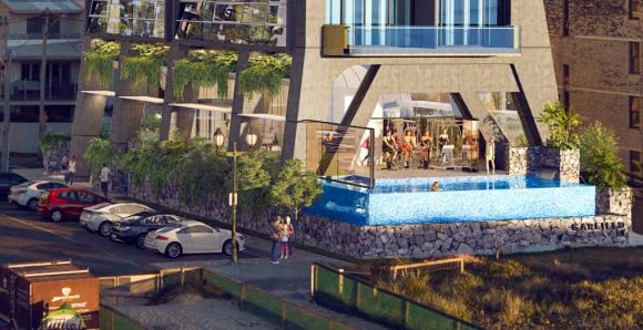 Ground level activation. Image: Blight Rayner A new player seeks its place in the Gold Coast luxury apartment spotlight