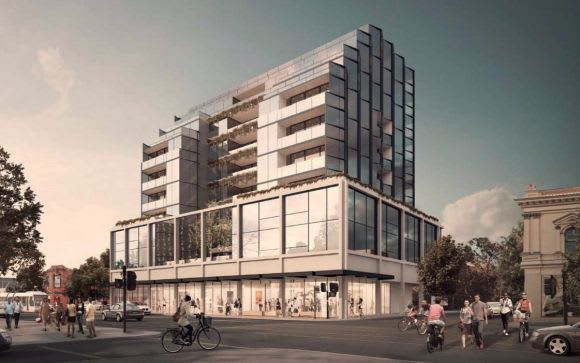 121-123 Commercial Road. Planning image: Elenberg Fraser Bensons and Headland sign in at Stonnington