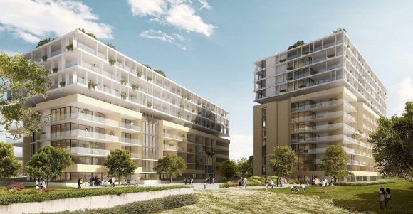 A reworked Centenary Drive outlook. Planning image: Woods Bagot Conquest on course for its Strathfield apartment intentions
