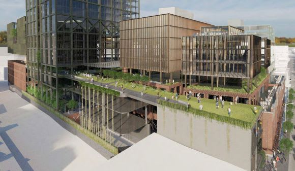 Green rooftop expanses. Image: Bates Smart South Yarra's Jam Factory redevelopment a public realm bonanza