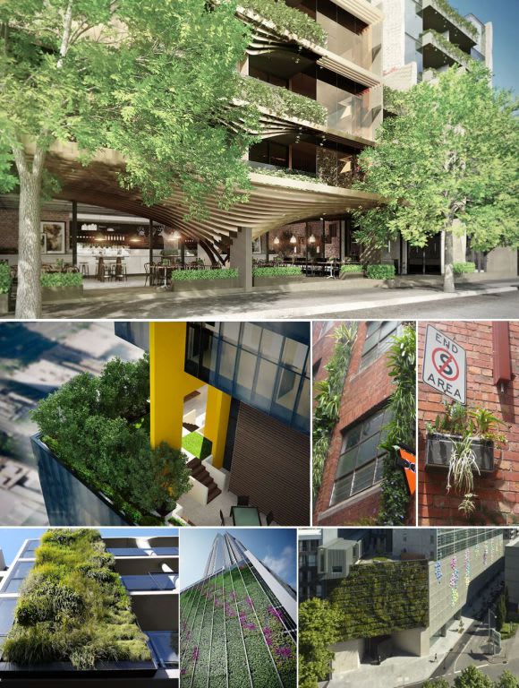 A collection of current and future green Melbourne facades Exploring the merits of a vertical forest: has it a lasting place in Melbourne?