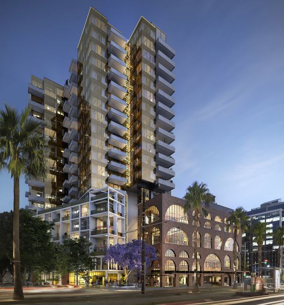 Hero perspective of Escala. Image: Six Degrees Architects A double design delight for Docklands