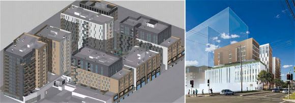 Differing development perspectives. Image: HDR Ryde Council assesses a modified Eastwood Shopping Centre development proposal