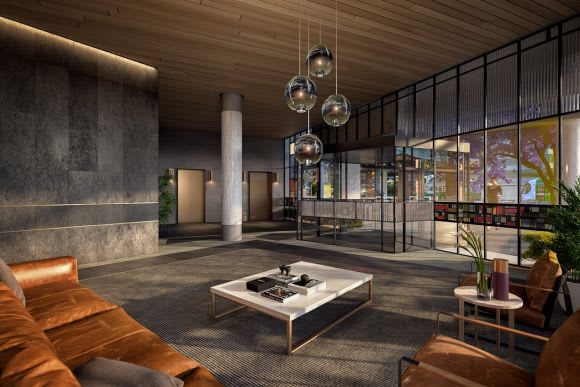 Escala's entrance lobby. Image: Six Degrees Architects A double design delight for Docklands