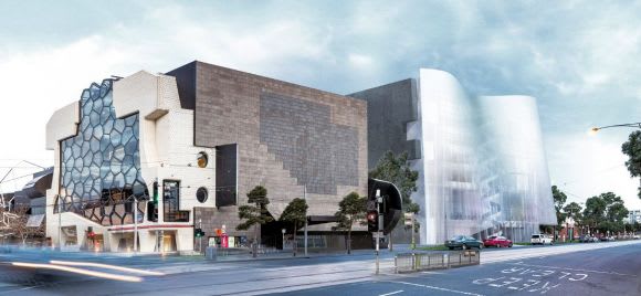 MTC and the proposed MCM side by side. Image: Denton Corker Marshall Is this the next addition to Melbourne's Arts Precinct?