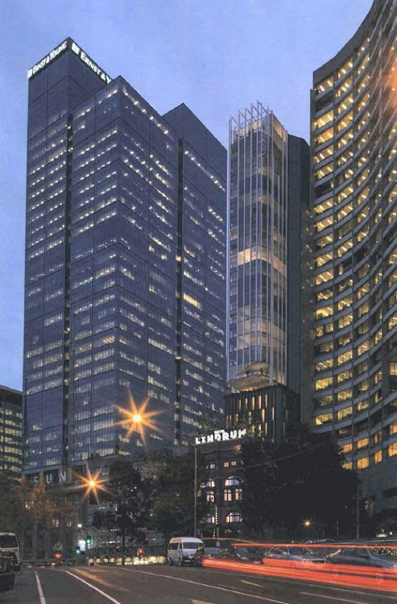 Street level perspective of the proposed tower. Planning image: Bates Smart Hotel Lindrum the latest to seek high-rise development