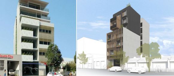 The initial and new 179 Gladstone Street design. Images courtesy CBRE and JCB New applications roll into City of Port Phillip