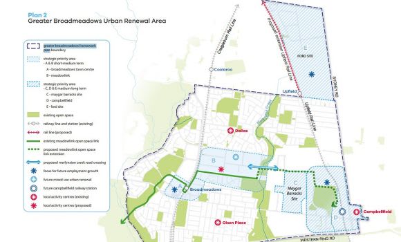 Five Hume precincts are earmarked for renewal. Image: VPA A new planning framework charts Broadmeadows road to future success