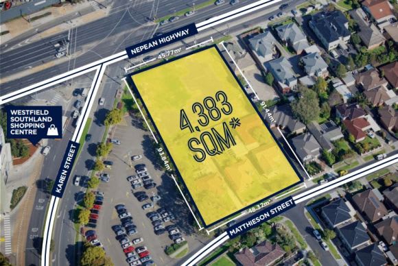 Aerial perspective of the site. Image: Savills RotheLowman seeks a new high design benchmark of Highett