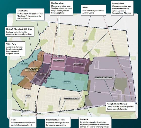Future Broadmeadows and surrounds. Image:MPA Broadmeadows receives a boost as urban regeneration beckons