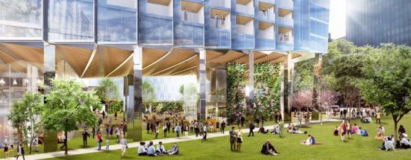SHoP Architects' render of 447 Collins Street from a ground level perspective No pants and no park: where to now for 447 Collins Street?