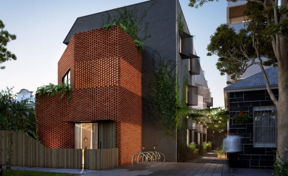 Townhouses fronting Edward Street. Image: Fieldwork Milieu Property moves on Lygon Street's established apartment strip