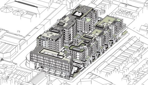 Site overview. Image: SJB Toga Group takes Redfern's Surry Hills Shopping Village down the development path