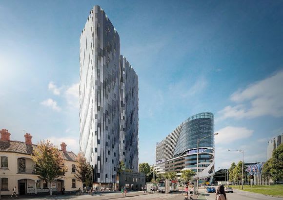 Elizabeth Street perspective. Planning image: Hayball City North's latest entrant a metal monolith