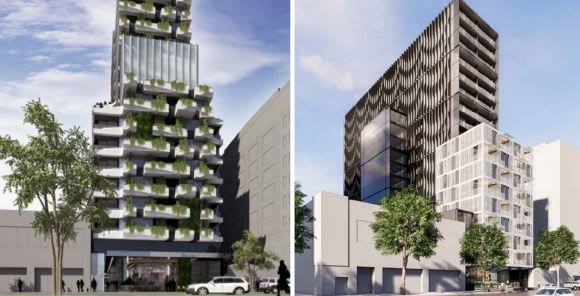Initial and revised designs for Sturt Street. Planning images: Rothelowman Oakleigh, Cremorne and Southbank in line for significant developments