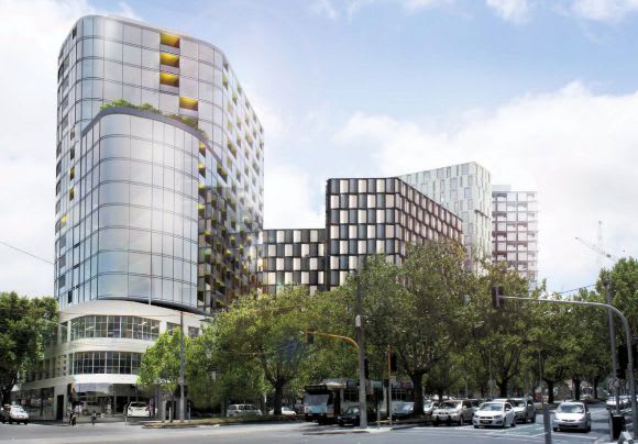 Development perspective from Elizabeth Street. Image courtesy SJB Oh what a feeling: 611-681 Elizabeth Street, Melbourne