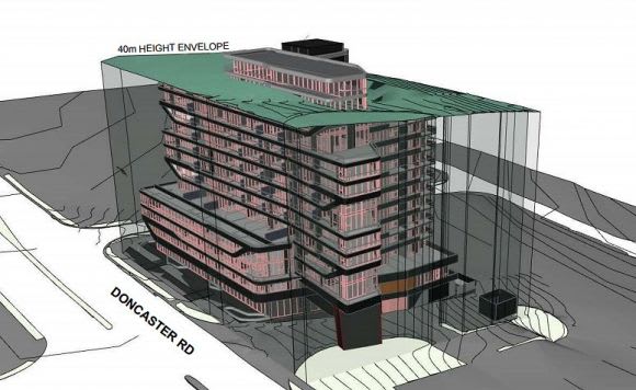 40m height limit envelope. Planning image: Plus Architecture Doncaster Hill's next major apartment project verges on approval