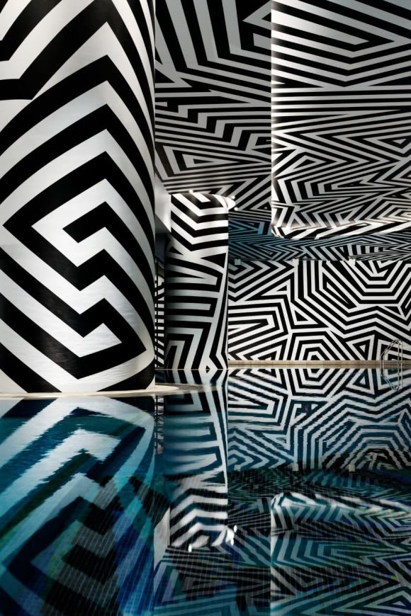 Pool area backdrop. Image: Justin Alexander Profiling Studio Ongarato's quirky and incredible W Brisbane interior designs