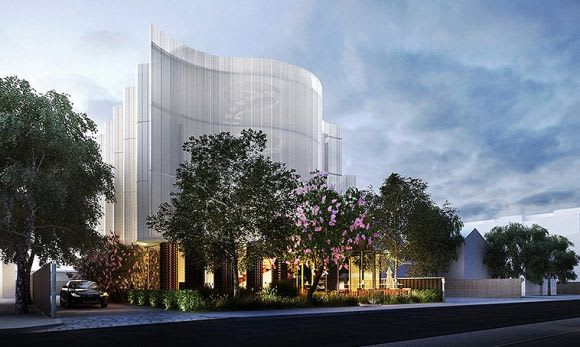 The stylish lines of 38 Nicholson Street. Image: Hachem Nicholson Street's apartment activity slips into top gear