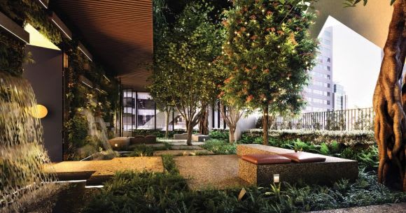 Part of Paragon's urban forest. Image: Beulah International Paragon pushes Multiplex's Melbourne apartment construction count toward 7,000