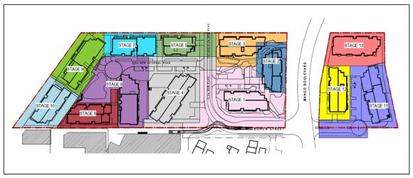 Staging plan. Image: Ellivo Architects Mango Hill shapes as one of the nation's largest applications for 2018