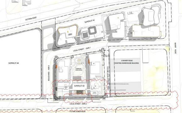 Stage 2 siting within a wider context. Planning image: AJ+C PAYCE pushes for more apartments in Melrose Park