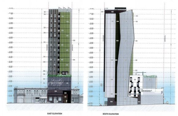 Derby Road may not see this 18 level tower become reality. Planning image: Interlandi Mantesso Archtects The student living drive churns out an additional tower, but provides no luck for another