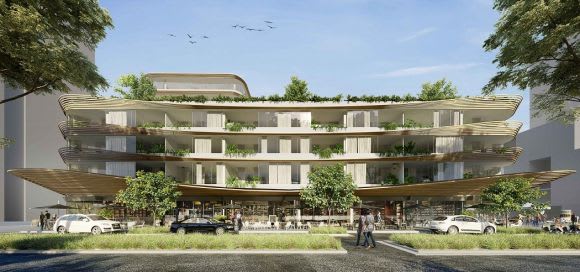 Street level perspective. Planning image: Koichi Takada Architects Koichi Takada designs Crown Group's next considerable residential project