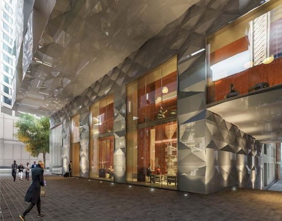 Bates Smart's take on 63 Exhibition Street's ground plane Salta takes Exhibition Street to the bank