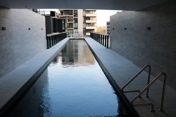 661 Chapel Street's pool which cantilevers above the Port Cochere Gamuda Land seeks further Melbourne development opportunities as 661 Chapel reaches completion