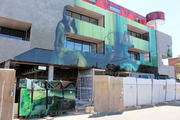 Yet to be completed 2 Girls Abbotsford gains its facade