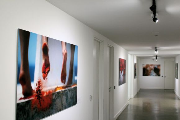 Artwork adorns all walls within the buildings common passages. In focus: 2 Girls building, Abbotsford