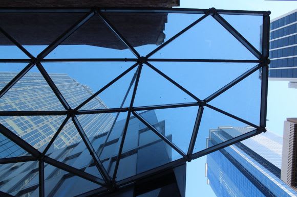 Canopy with Rialto towers and the new addition visible Rialto's regeneration done and dusted
