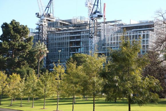 Eastbourne construction progress from Fitzroy Gardens Mirvac's The Eastbourne is the latest luxury feather in the developer's cap
