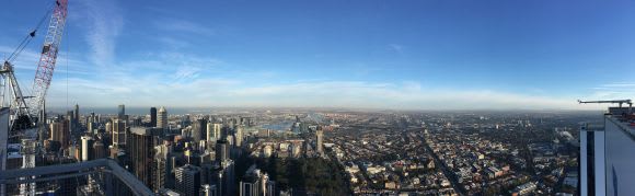 The view from the top. Image: Probuild Victoria One's core tops out - becomes CBD's tallest structure