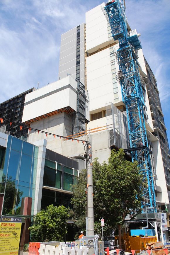 31 Coventry Street in the foreground with 33 Coventry under construction Hitting the wall on Southbank