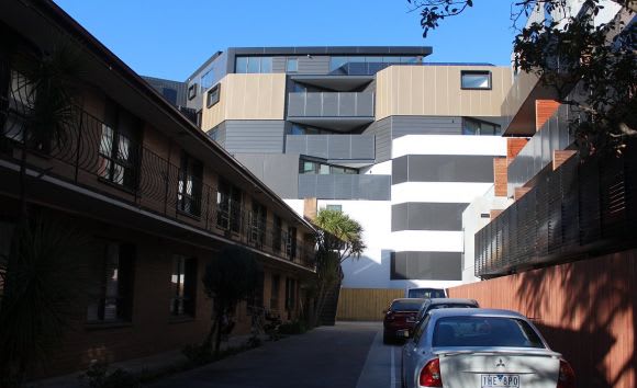 Sturt Street outlook. Alexa provides Essendon with a design focal point