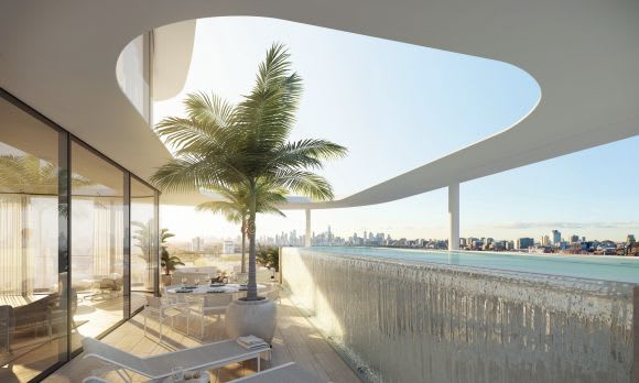 The pool terrace of the $30m penthouse. Image: GURNER™ GURNER™ reimagines luxury living in St Kilda with sale of m penthouse