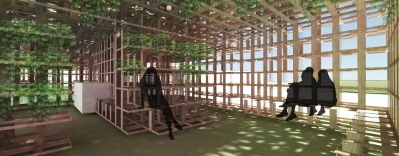 Interior perspective. NGV Pavilion 2016: Laurence Dragomir and Isaac Mortimer