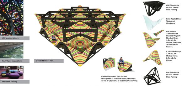 Suite of renders. Courtesy John Kachami NGV Pavilion 2016 entry: John Kachami