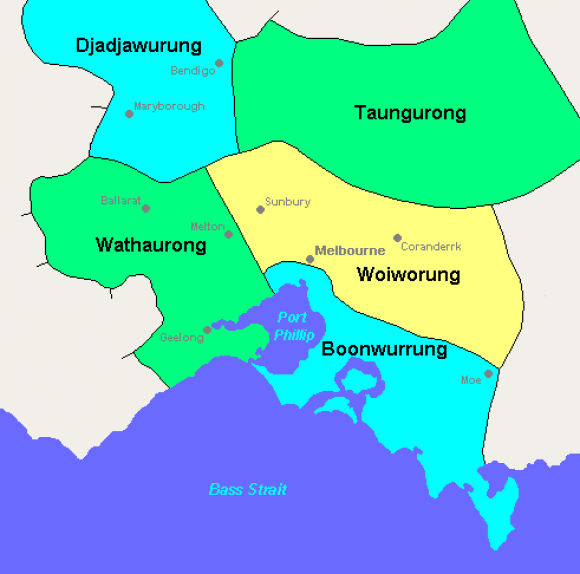 The original tribes that make up the Kulin nation - map: wikipedia Thoughts on new metro station names