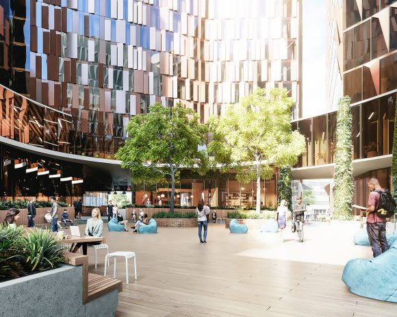 Open space particularly in a tight urban context was a critical part of the design. Image: Hayball Further details of Hayball's design for Carlton Connect emerge
