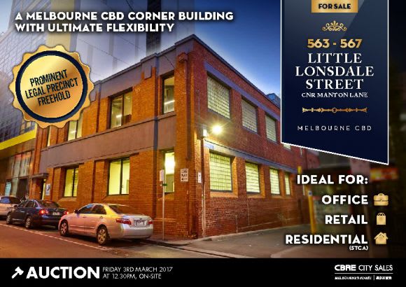 563-567 Little Lonsdale Street as marketed. Image: CBRE City Sales City Road checks in; two new CBD hotel developments in the pipeline
