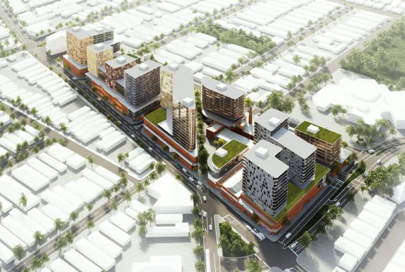 Aerial overview of the development in its entirety. Image: R&F Property Live City Footscray begins construction, pushing R&F's current apartment pipeline beyond 3,000