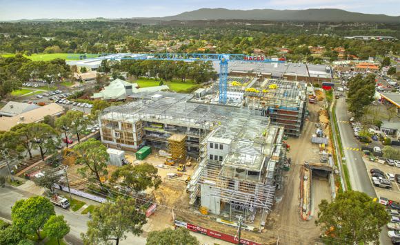 39 Livingstone Road, Vermont South midway through construction. Image © De Nova Group Vertical aged care in action