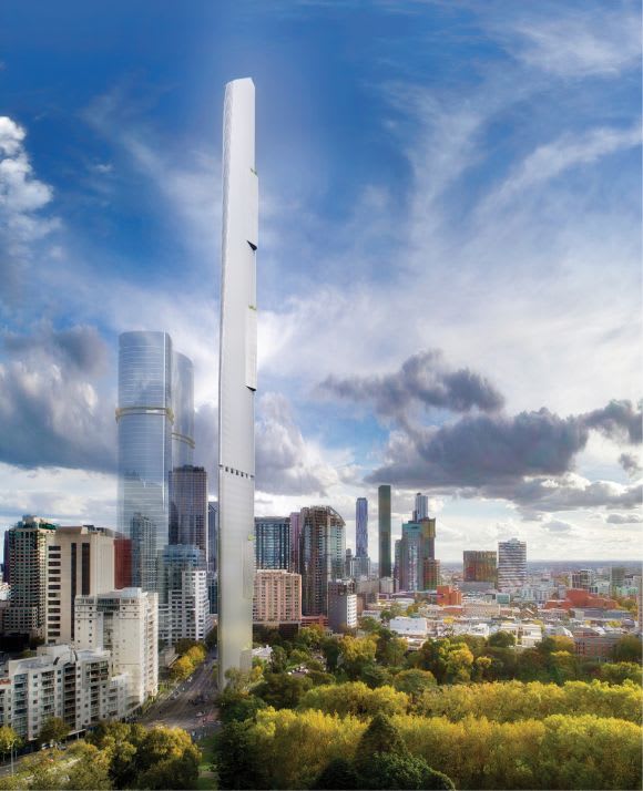 If to be built Magic Tower will be the tallest tower for it's width in Melbourne. Image: Decibel Architecture Top 10 (Future) Tallest Buildings in Australia