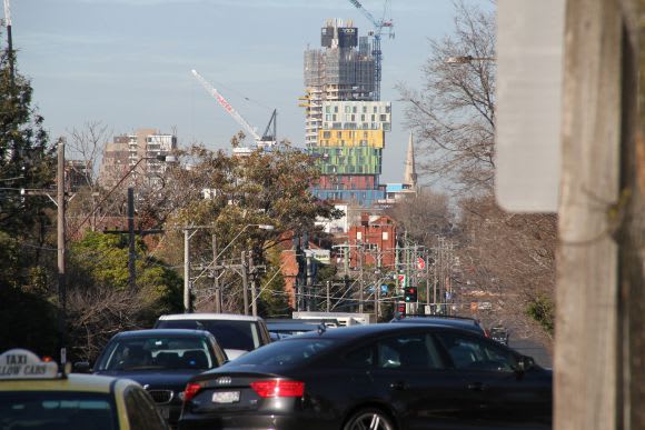 Looking south from the corner of Toorak and Punt Roads, by UM user MelbourneGuy Melbourne construction highlights - August