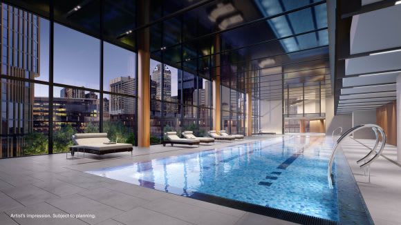 Melbourne Quarter resort style swimming pool Apartments now 90% sold: Biophilic design a key contributor to Melbourne Quarter's sales success